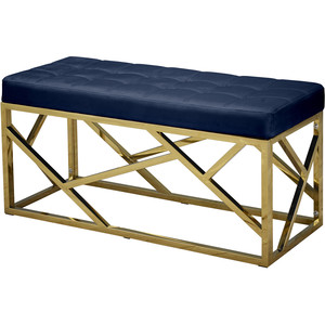 Black Bench Unique Design Velvet Upholstery Soft Seat Bench Removable Cover Storage Modern Design Metal Frame for Home - Product Image 3