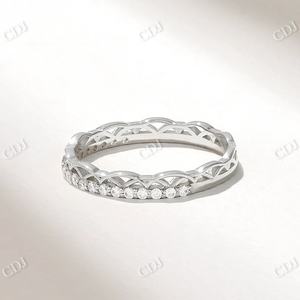 สายคาดแต่งงานดีไซน์แบบเซลติกประดับเพชรสำหรับปลูกในห้องทดลองทรงกลมแหวนแนววินเทจเครื่องประดับที่เข้าชุดได้รับการรับรองจาก IGI - Product Image 6