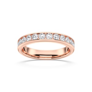 Anillo de banda de Ajuste de canal de media eternidad de diamante redondo creado en laboratorio de 1,00 quilates de 925/VS hecho en plata de ley para ella - Product Image 5