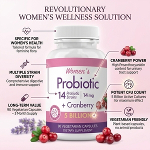 Probióticos Veganos de Arándano para Mujeres OEM, Suplemento Vaginal y Digestivo para Mujeres, <span class=keywords><strong>14</strong></span> Cepas, Mil Millones de UFC, Cápsulas de Probióticos de Arándano - Product Image 2
