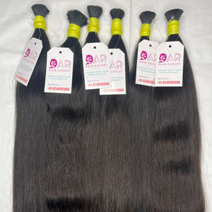 Extensiones de Cabello Humano Virgen Remy de Alta Calidad Directamente de la India, Cabello Humano de Templo, Liso Sedoso, Ondulado, Trama Única, Cabello de Alta Calidad - Product Image 1