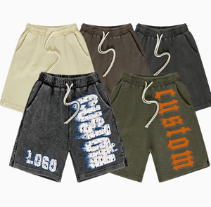 Personnalisé Chenille Broderie Logo Applique Haute Qualité 100% Coton Shorts Épais Short Ample Décontracté pour Hommes - Product Image 1