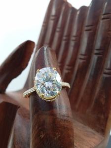 Anillo de Compromiso y Boda de Plata de Ley 925 con Diamante Moissanita de 3 Quilates, Conjunto de Joyería Fina Certificada por GIA para Regalo de Aniversario - Product Image 5