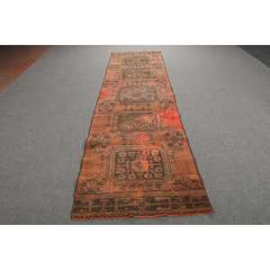 พรมตุรกี 3.1x11 ฟุต (93x334 ซม.) พรมโมร็อกโกสีแดงแบบวินเทจ - Product Image 1
