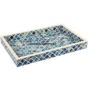 Plateau de service rectangulaire en bois, écologique, élégant, décoratif, multifonctionnel, de qualité supérieure, fait main, plateau à chocolat, neuf - Product Image 3