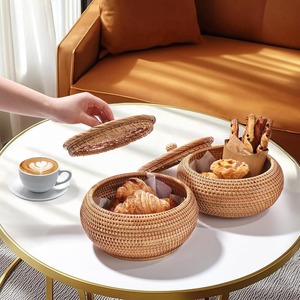 Multi-purpose hand-woven <b>rattan</b> <b>box</b> lid Handmade <b>Storage</b> <b>Box</b> Eco-Friendly Natural Home and Home Decor Wholesale from Vietnam - Product Image 4