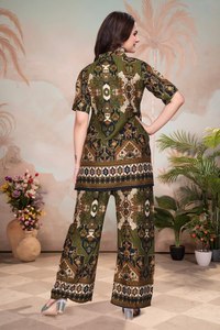 Ensemble Kurta Palazzo de fête à imprimé floral multicolore tendance, Kurti court à manches trois quarts, protection solaire, séchage rapide, tout - Product Image 6