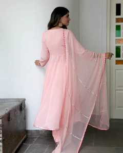 Diseñador bordado negro Salwar Kameez Dupatta Palazzo Kurta fiesta desgaste mujeres vestido paquistaní para boda fiesta conjunto - Product Image 2