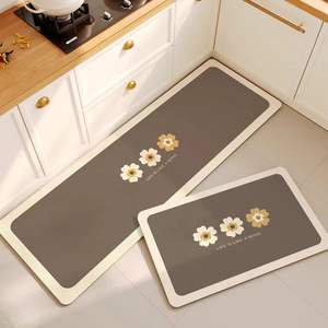 Ensemble de tapis de cuisine personnalisés à motifs floraux, antidérapants, absorbants, dessus en polyester, base en caoutchouc imperméable, rembourrés, tissés, décor personnalisé - Product Image 6
