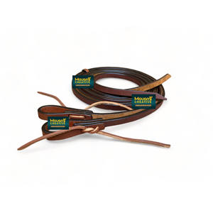 Dernière Offre Spéciale Western Horse Tack personnalisé en cuir de vachette argentin fendu rêne Western Latigo Rein usine OEM fabricant - Product Image 1