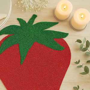 Mantel Individual con cuentas, cargador redondo hecho a mano para comedor de lujo y decoración de vacaciones, pieza única hecha a mano con cuentas, mantel, inauguración de la casa - Product Image 1