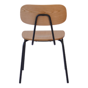 Silla de comedor con respaldo Rectangular de madera recubierta de polvo con cuero PU para salas de estar, restaurantes y marco de madera para oficina en casa - Product Image 4