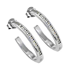 Boucles d'oreilles créoles fines en argent 925 avec zircone cubique, bijoux pour femmes à porter tous les jours - Product Image 3