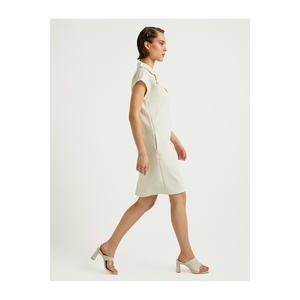 Genİşv yakali MIDI เดรสแขนยาวถึงข้อศอกสำหรับใส่ทำงานหรูหรา - Product Image 3