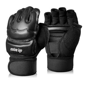 Gants de boxe et de MMA demi-doigt avec logo personnalisé de haute qualité gants d'entraînement en cuir en gros pour adultes - Product Image 3