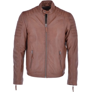 Vente en gros Veste en cuir tendance à col montant pour hommes Veste d'extérieur en faux cuir légère et chaude pour la moto - Product Image 1