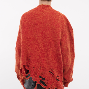 Mùa Đông Thời Trang Tùy Chỉnh Dài Tay Áo Đồng Bằng Đan Biểu Tượng Quá Khổ Thiết Kế <span class=keywords><strong>V</strong></span> Cổ Của Người Đàn Ông Đau Khổ Áo Len Cardigan Cho Nam Giới - Product Image 3