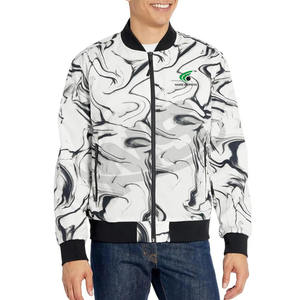 Blouson d'aviateur personnalisé pour hommes, couleur unie, manches longues, vêtements d'extérieur d'hiver à la mode avec fermeture éclair de style de rue - Product Image 2