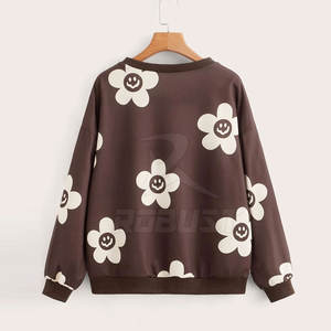 Sweat-shirt à capuche à manches longues pour femmes sur mesure polaire d'hiver avec col rond automne imprimé doublé prix raisonnable - Product Image 2