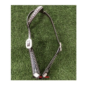 Montar a caballo personalizado de moda de cuero puro occidental Headstall Bridle Racing Equipment Accesorios Precio barato - Product Image 1