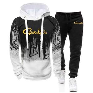 Gamakatsu Eco-Friendly <b>Men's</b> Casual Winter Tracksuits Gradient Color Hooded Hoodie + <b>Sweat</b> <b>Pant</b> Harajuku Sportwear Suit 100% - Product Image 3