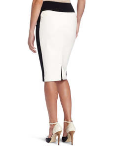 2025 Custom New Design Stretchable-Formal Leather <strong>Skirt</strong> For Women <strong>Black</strong> and <strong>White</strong>-Contrast Slim-Fit <strong>Skirt</strong> Made By Pakistan