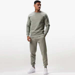 Custom High Quality Blank <b>Crewneck</b> Sweatshirt Manufacturer Heavyweight Fitness Hoodie & Sweatpants Jogging Set Unisex Tracksuit - Product Image 1