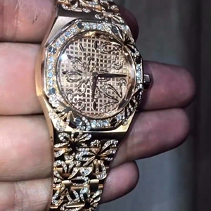 นาฬิกา Moissanite น้ำแข็ง | VVS Skeleton ดีไซน์หรูแนวประธานาธิบดี - Product Image 3