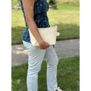 Sac de toilette et de maquillage pliable en cuir noir imperméable US Bags, pochette d'accessoires standard - Product Image 2