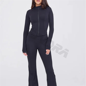Chaqueta deportiva para mujer Running Yoga Chaqueta Slim Fit Full Zip Turtleneck Workout Track Jacket Chaqueta deportiva con cremallera - Product Image 3