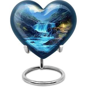 Urnas de cremación de aluminio de diseño atractivo, urna de cenizas de Metal hecha a mano para cenizas humanas adultas, urnas de cremación de Color plateado - Product Image 3