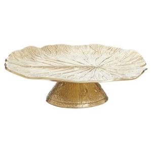 Support à gâteau en métal doré à la feuille antique avec des détails complexes Présentoir à desserts élégant Parfait pour les événements à thème vintage LEAF NEW - Product Image 1