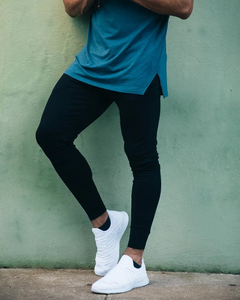 OEM personalizado de los hombres casuales acampanados Jogger pantalones de chándal ligeros apilados pantalones de chándal bordado Patchwork cintura elástica Logo - Product Image 1