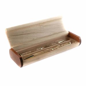 Ensemble de stylos cadeau de luxe de haute qualité en bambou fait à la main en bois personnaliser stylo en bois avec logo gravé avec boîte en bois - Product Image 2