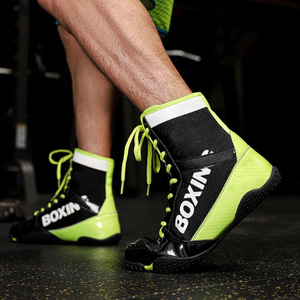 Botas de Boxeo Duraderas y Ligeras con Cuello Acolchado, Suela Flexible, Cierre de Cordones, Cuero/Cuero Sintético, Transpirables y Antideslizantes - Product Image 6