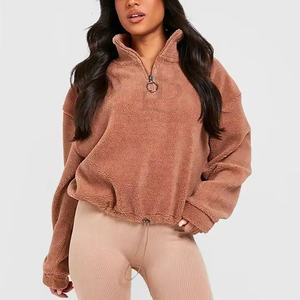 Logo personnalisé Sportswear Sports Gym Zipper Femmes Sweat Moitié Surdimensionné Street Wear Sweat Tarif de gros OEM Personnalisation - Product Image 5