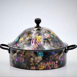 Casserole la plus vendue avec support en bois, élégante pour servir les aliments, marmite en métal avec couvercle plaqué or, casserole à fond épais - Product Image 6