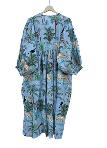 เสื้อทูนิคผ้าฝ้ายทำมือลายเสือ ลายพิมพ์น่ารัก เป็นมิตรกับสิ่งแวดล้อม เหมาะสำหรับใส่ไปปิกนิกในฤดูร้อน - Product Image 4