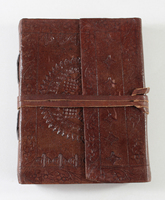 Journal d'école en cuir de buffle, papier de coton recyclé fait à la main à l'aspect antique, fournitures pour étudiants, cahier