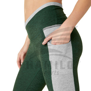 Mallas deportivas de cintura alta para mujer personalizadas de alta calidad, pantalones elásticos con estampado sólido, mallas de venta en línea - Product Image 5