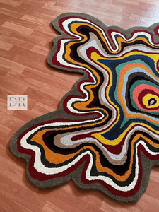 Alfombra de lana de alta calidad con mechones a mano, diseño Irregular para comedor, sala de estar, cocina o sala de estar, uso para el suelo del hogar - Product Image 3