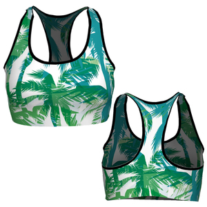 Sujetador deportivo sublimado de talla grande para mujer con logo frontal, de alto soporte, de nailon y elastano, sin costuras, para gimnasio, yoga, fitness y entrenamiento. - Product Image 1