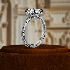 Anillo de Compromiso con Diamante de Laboratorio de 1 Quilate, Corte Princesa, Certificado IGI, Oro Sólido de 14K, Solitario con Halo Oculto - Product Image 6