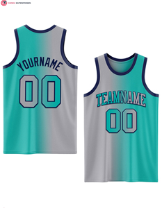Vêtements de basket-ball réversibles à séchage direct des fabricants, uniformes pour filles, maillots de basket-ball en maille bleu marine et blanc personnalisés pour jeunes - Product Image 3