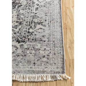 Tapis en laine afghane noué à la main gris et noir Viscaya, motif médaillon, 9x12, tapis de salon pour adolescents, pour la décoration de la maison - Product Image 4