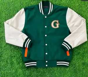 Customizable <b>Vintage</b> Varsity Jacket 100% Wool Embroidered Logo on Front XS Size Zippered Closure Winter Oem Service - Product Image 1