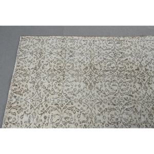 Alfombra Vintage de 4,3x8,1 pies, Alfombra Oriental Blanca de Lana - Product Image 4