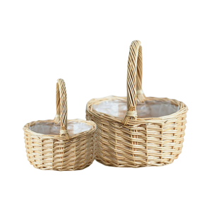 ตะกร้าหวายสานด้วยมือปรับแต่งได้ตะกร้าสไตล์วินเทจที่ผลิตในเวียดนามมีหลายขนาดสำหรับงานแต่งงานและงานอีเว้นท์ - Product Image 1