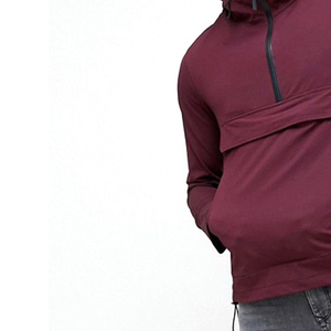 Vestes coupe-vent à demi-fermeture éclair conçues sur mesure pour hommes tissu respirant de grande taille pour la course en plein air col montant saison d'hiver - Product Image 4