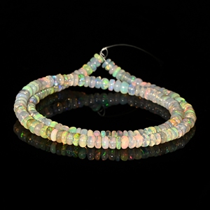 Cuentas naturales de ópalo etíope. Cuentas lisas de ópalo etíope AAA ++, cuentas Rondelle de ópalo etíope, cuentas para hacer joyas. - Product Image 2